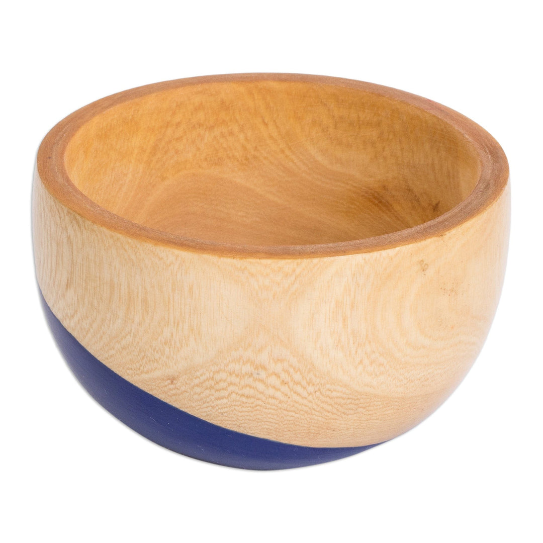Dip Painted Hand Carved Wood Bowl (Small) - Spicy Blue