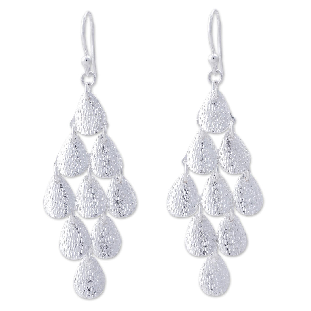 Modern Sterling Silver Chandelier Earrings - Vital Rain