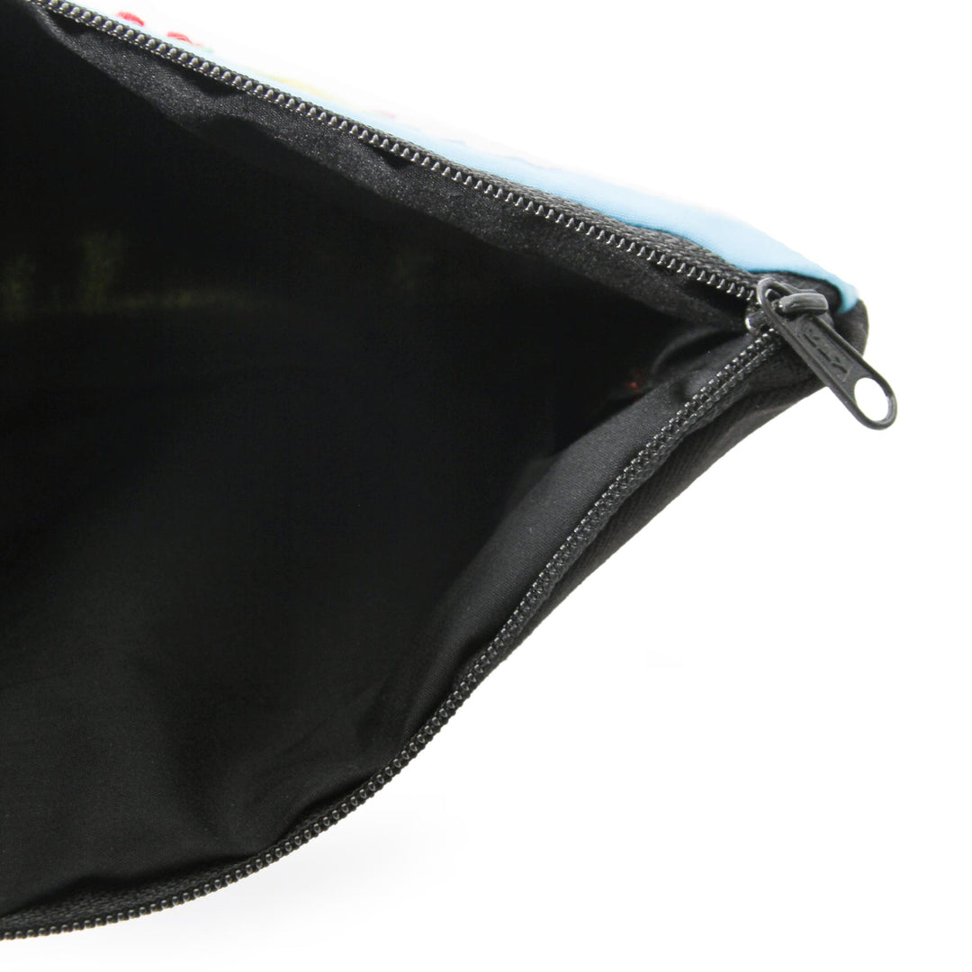 Cotton Applique Folk Art Cosmetic Bag - Country Scene