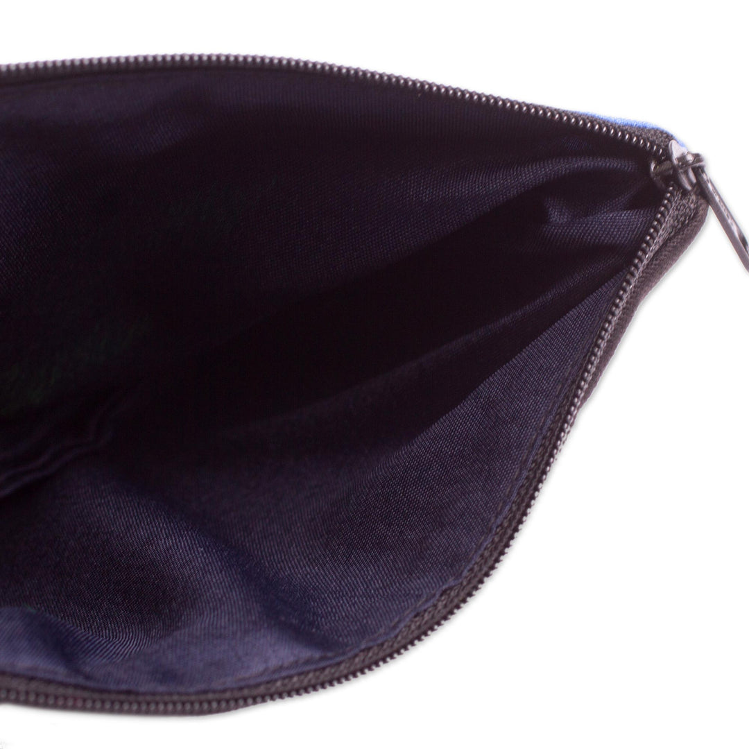 Cotton Applique Folk Art Cosmetic Bag - Jungle Friends