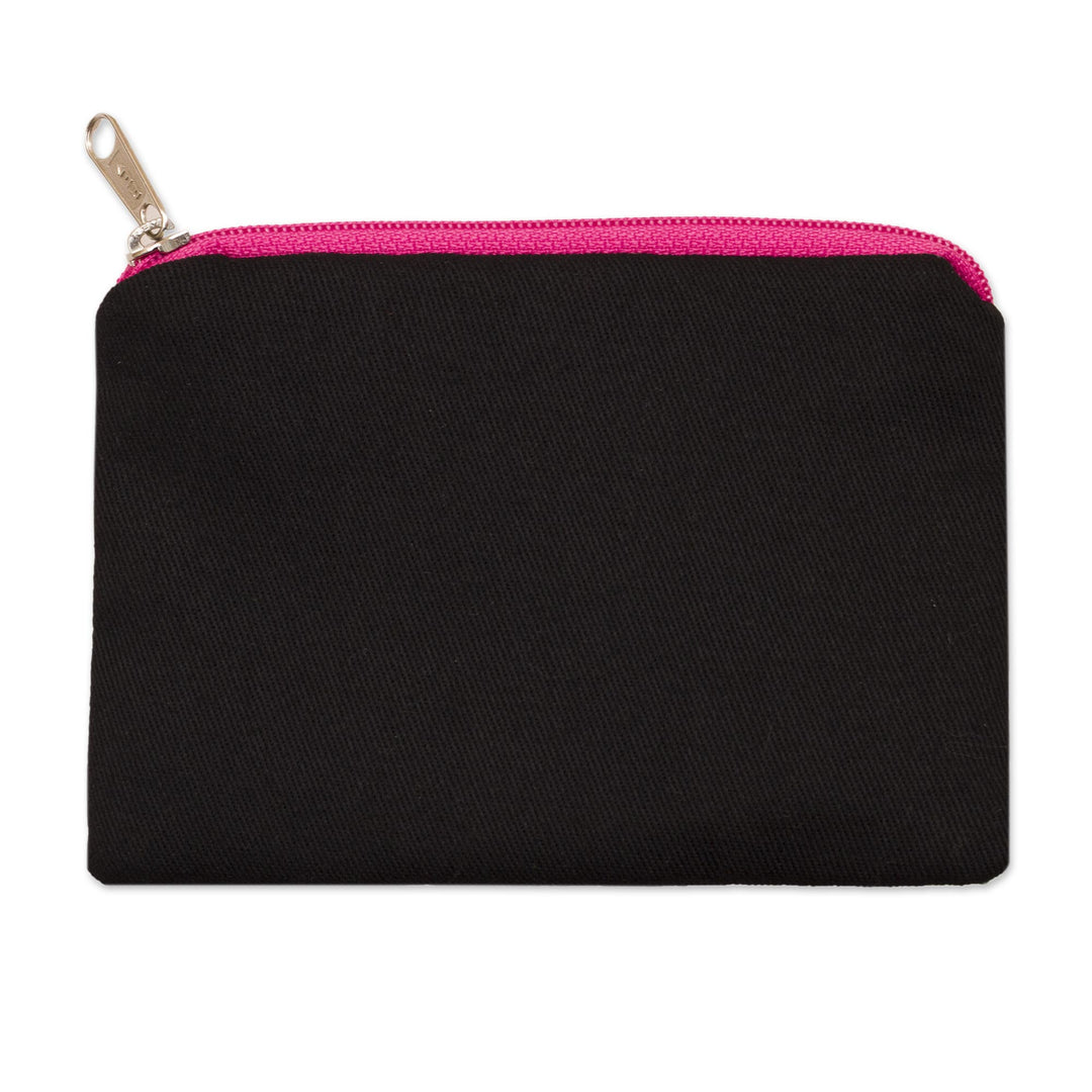 Andean Folk Art Cotton Applique Change Purse - Butterfly Afternoon