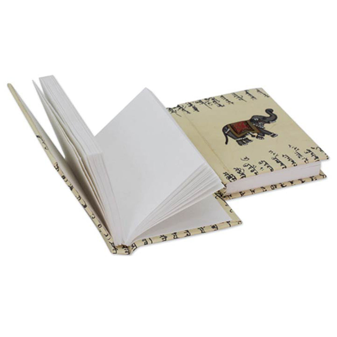 Handmade paper journals (Pair) - Royal Elephants