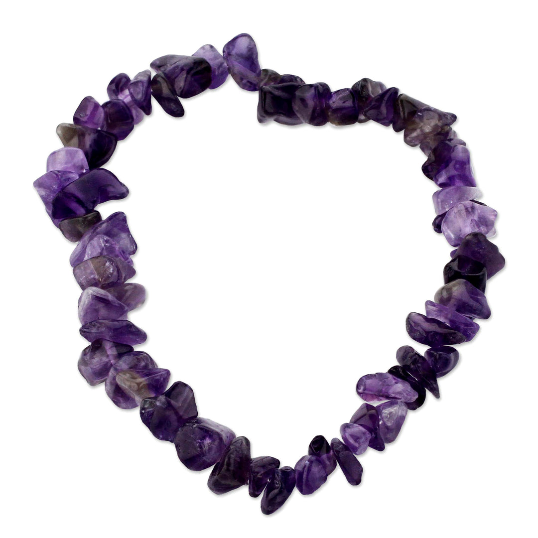 Handcrafted Amethyst Stretch Bracelet - Nature's Wisdom