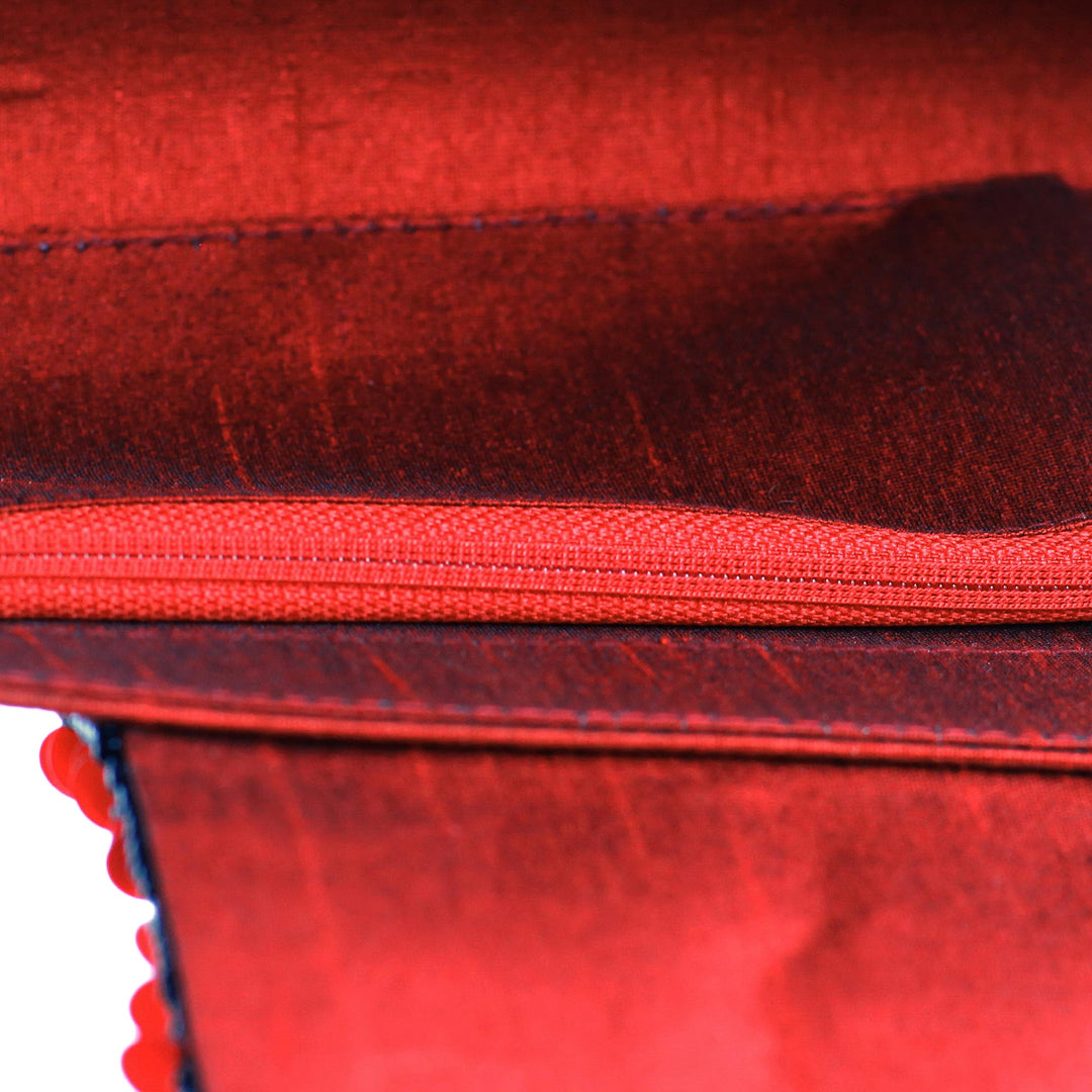 Beaded clutch handbag - Red Radiance