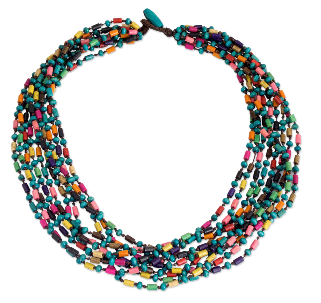 Colorful Beaded Necklace Hand Knotted Jewelry - Siam Belle