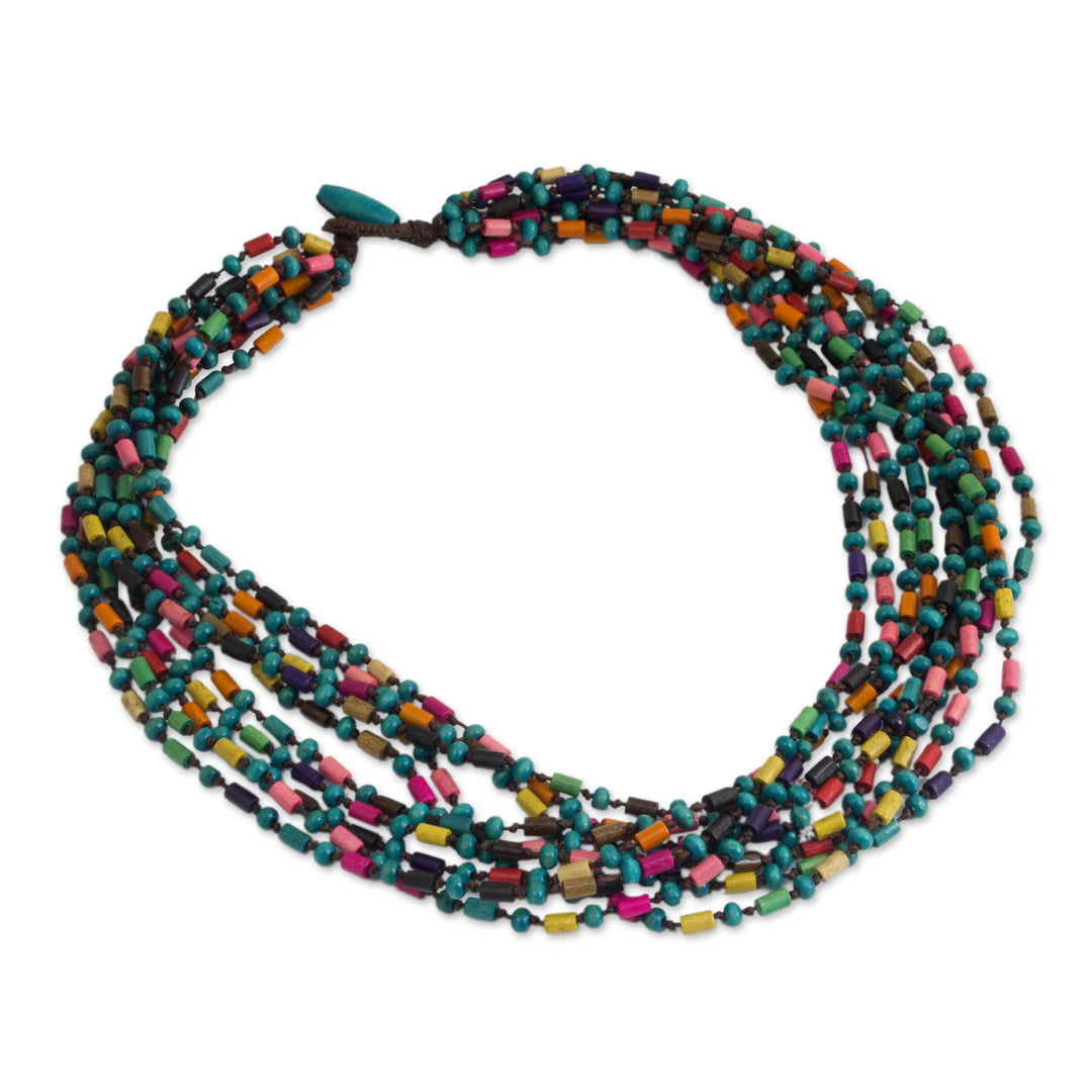 Colorful Beaded Necklace Hand Knotted Jewelry - Siam Belle