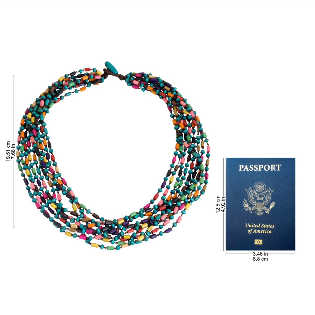 Colorful Beaded Necklace Hand Knotted Jewelry - Siam Belle