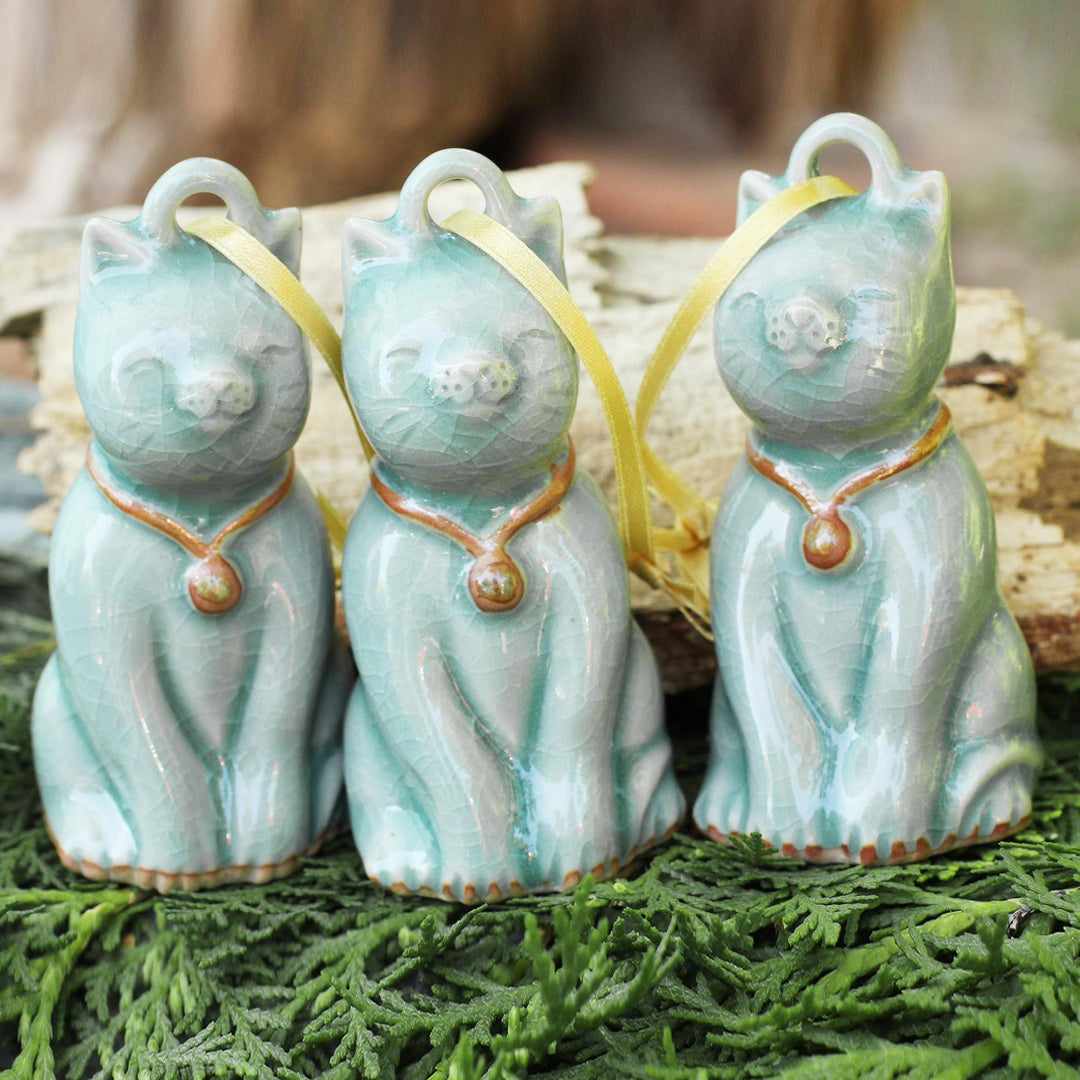 Light Blue Festive Cats