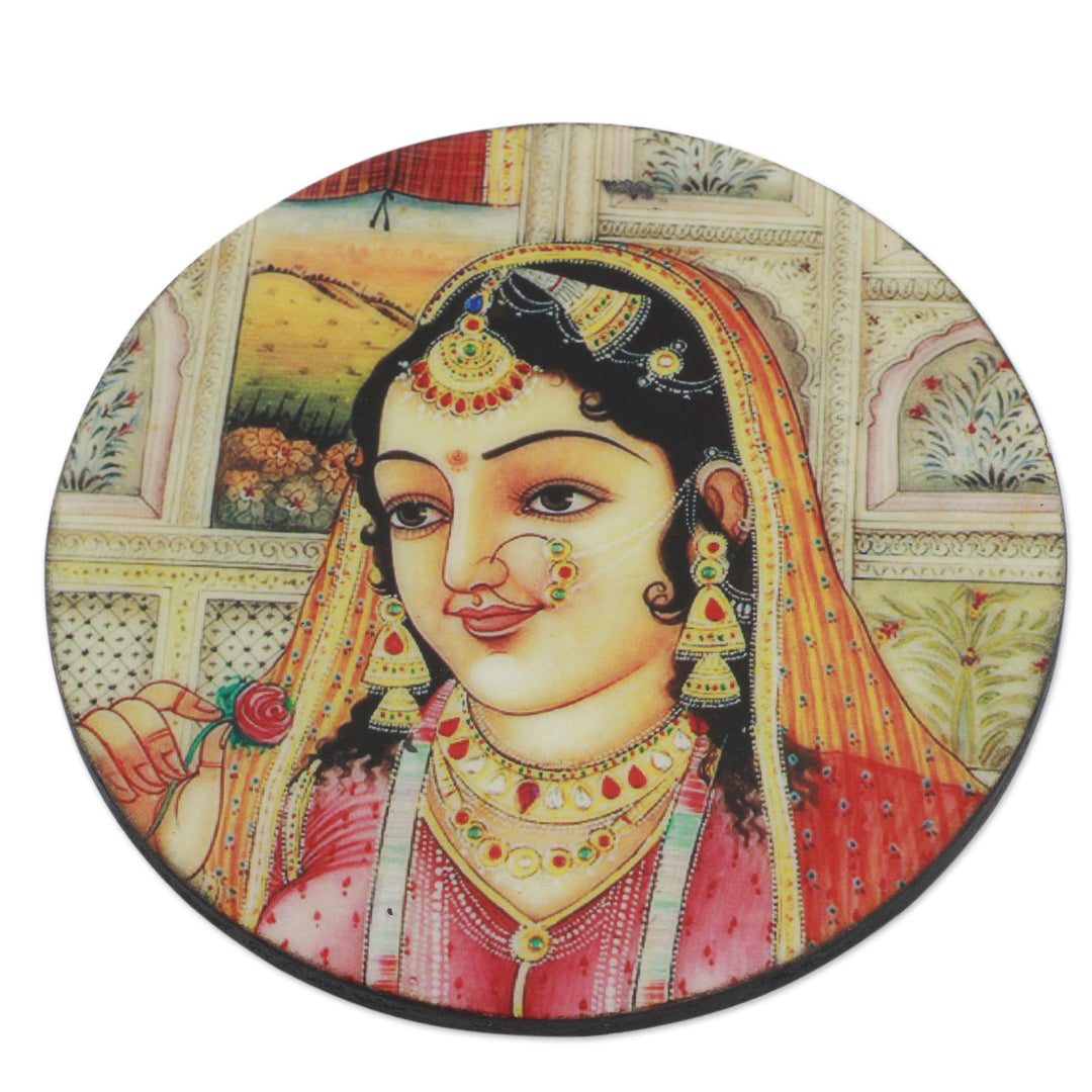 Indian Princess Coasters and Holders (set of 4) - Mughal Muse