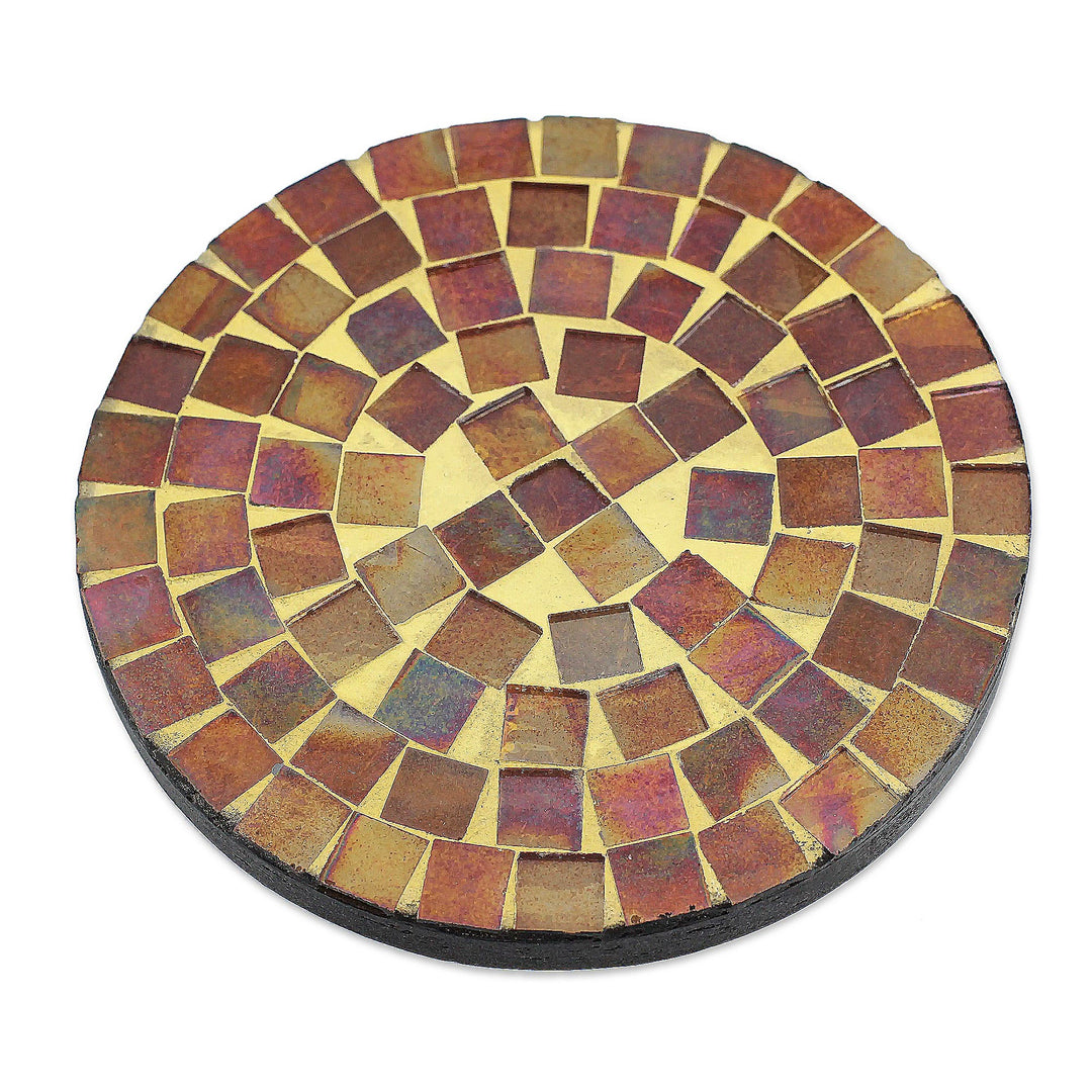 Round Glass Tile Coasters Handcrafted in India (set of 6) - Earth's Vanity