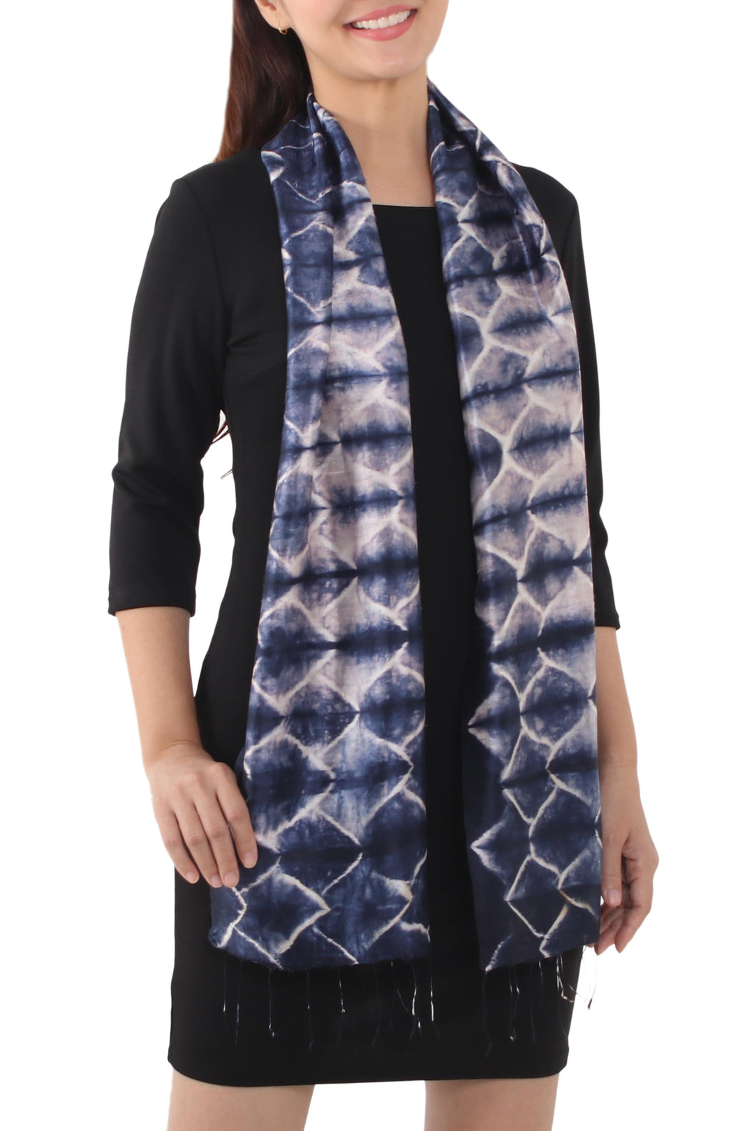 Silk Scarf from Thailand - Sapphire Mystique