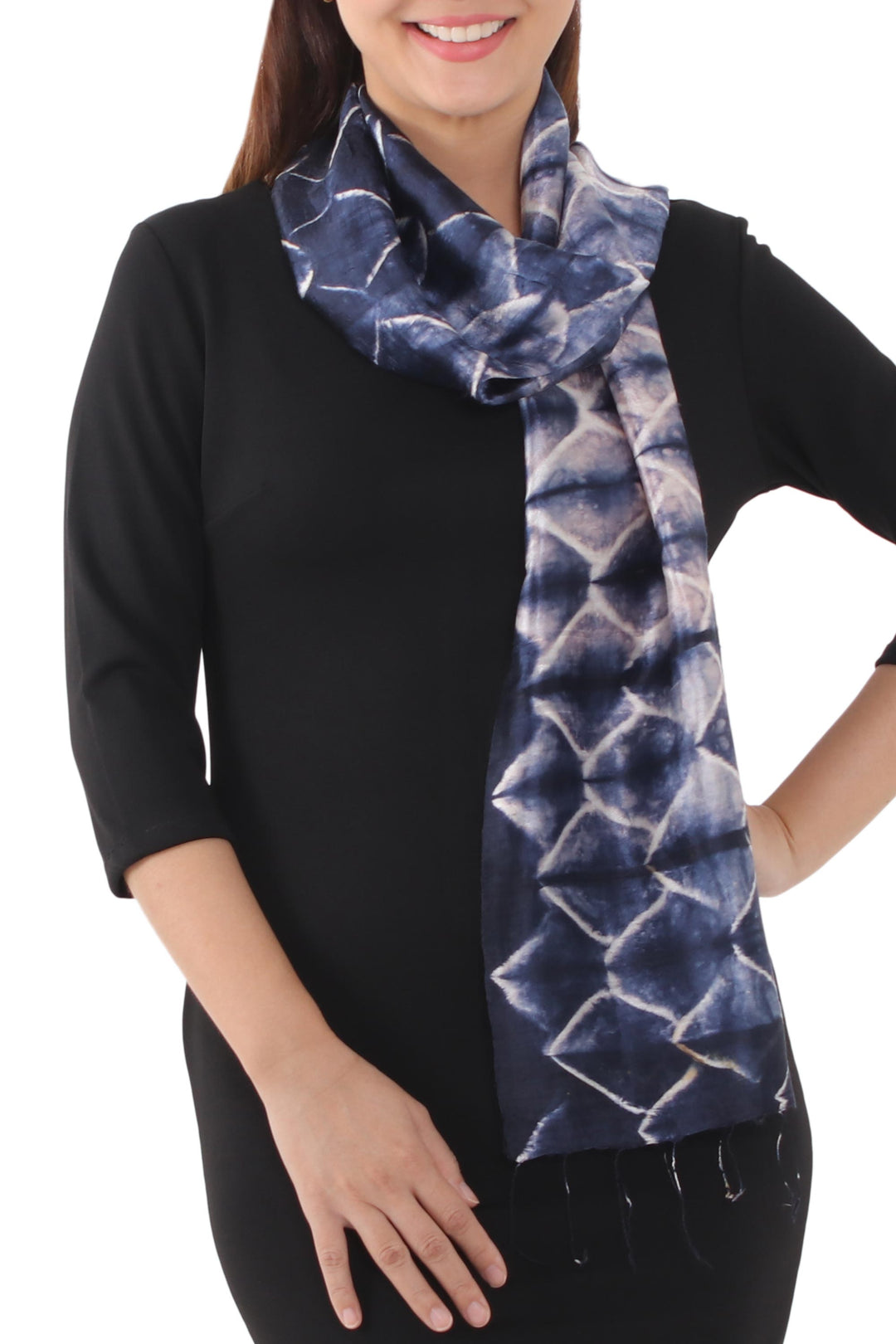 Silk Scarf from Thailand - Sapphire Mystique