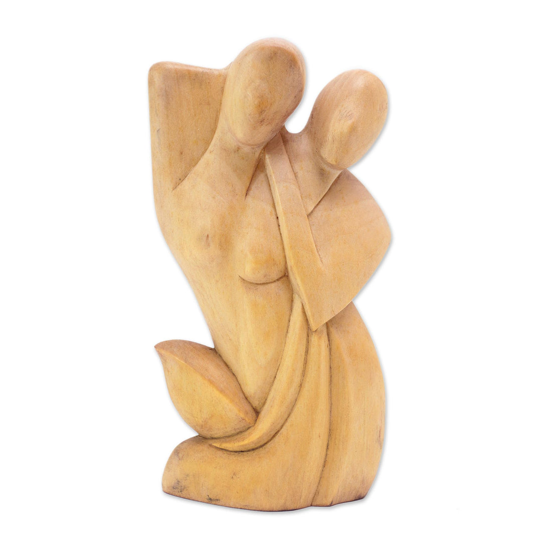 Crocodile Wood Romantic Sculpture - Tender Love