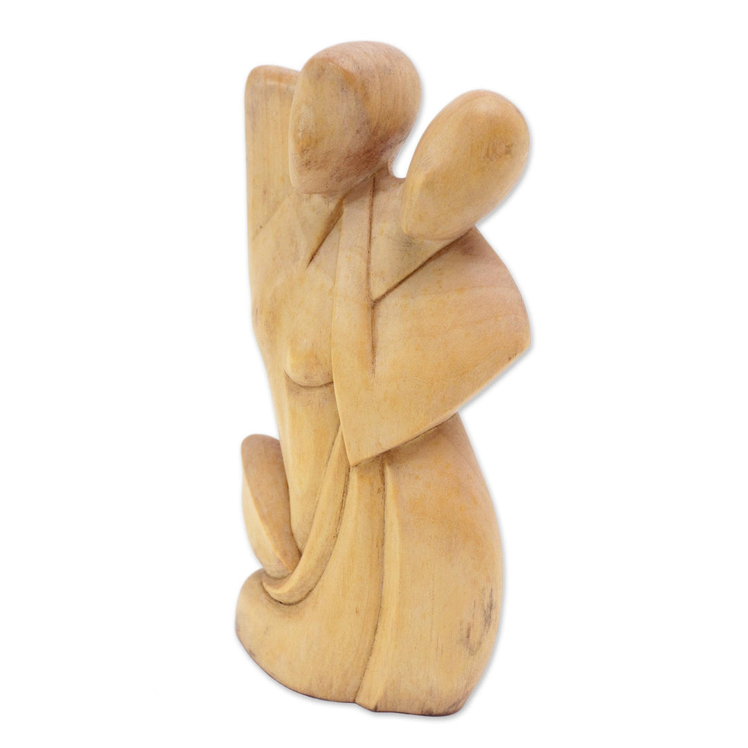 Crocodile Wood Romantic Sculpture - Tender Love