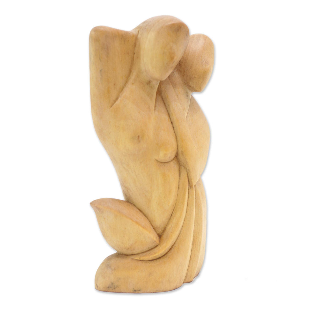 Crocodile Wood Romantic Sculpture - Tender Love