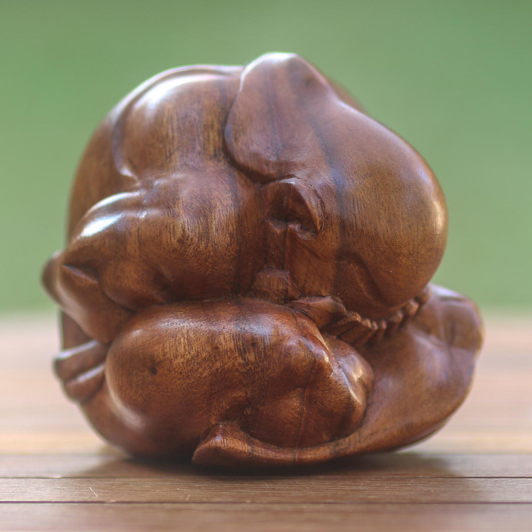 hand Carved Yoga Sculpture - Meditating Yogi