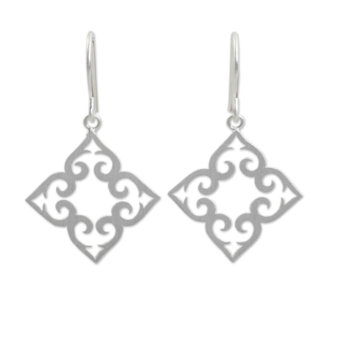 Handcrafted Sterling Silver Dangle Earrings - Kaleidoscope Hearts