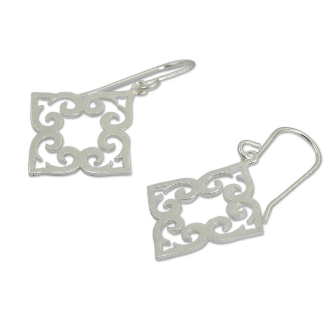 Handcrafted Sterling Silver Dangle Earrings - Kaleidoscope Hearts