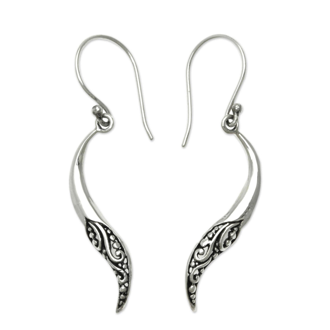 Hand Made Sterling Silver Dangle Earrings - Balinese Chili Pepper
