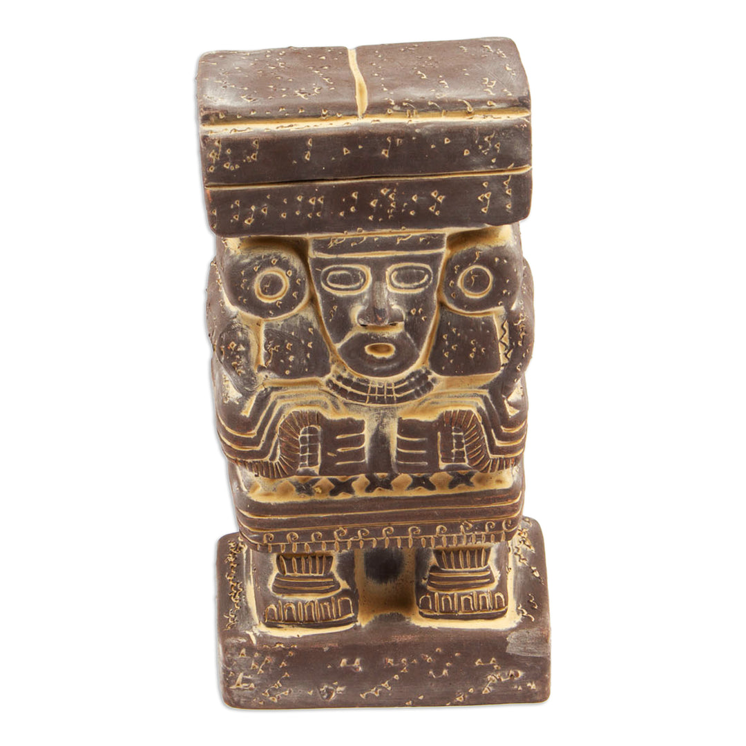 Collectible Aztec Ceramic Statuette Museum Replica - Goddess Chalchiuhtlicue