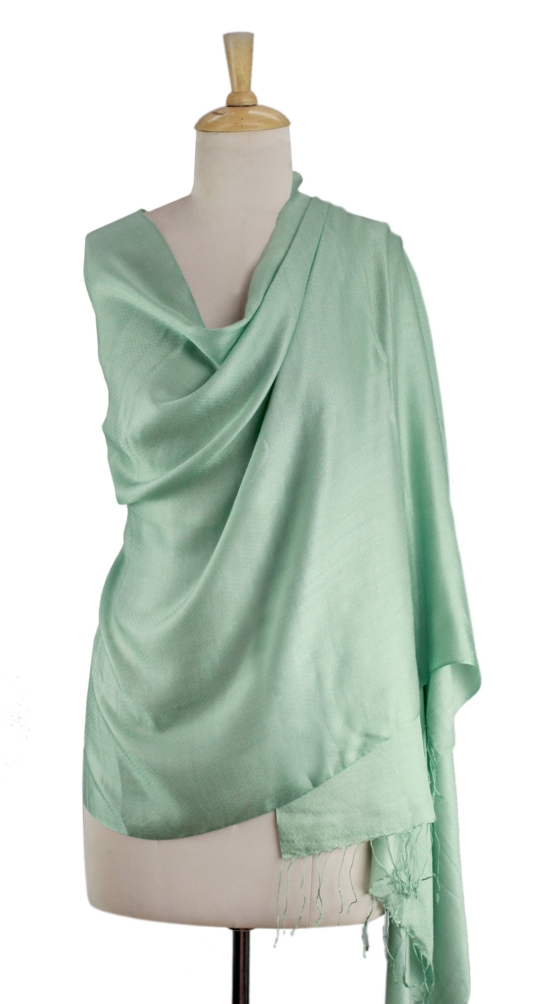 Indian Silk Shawl Wrap - Luxurious Aqua