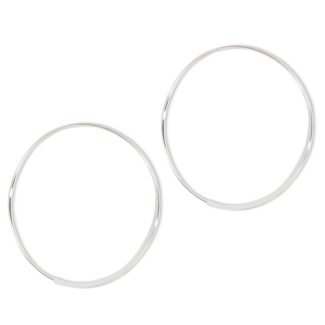 Artisan Crafted Sterling Silver Hoop Earrings - Minimalist Cycle