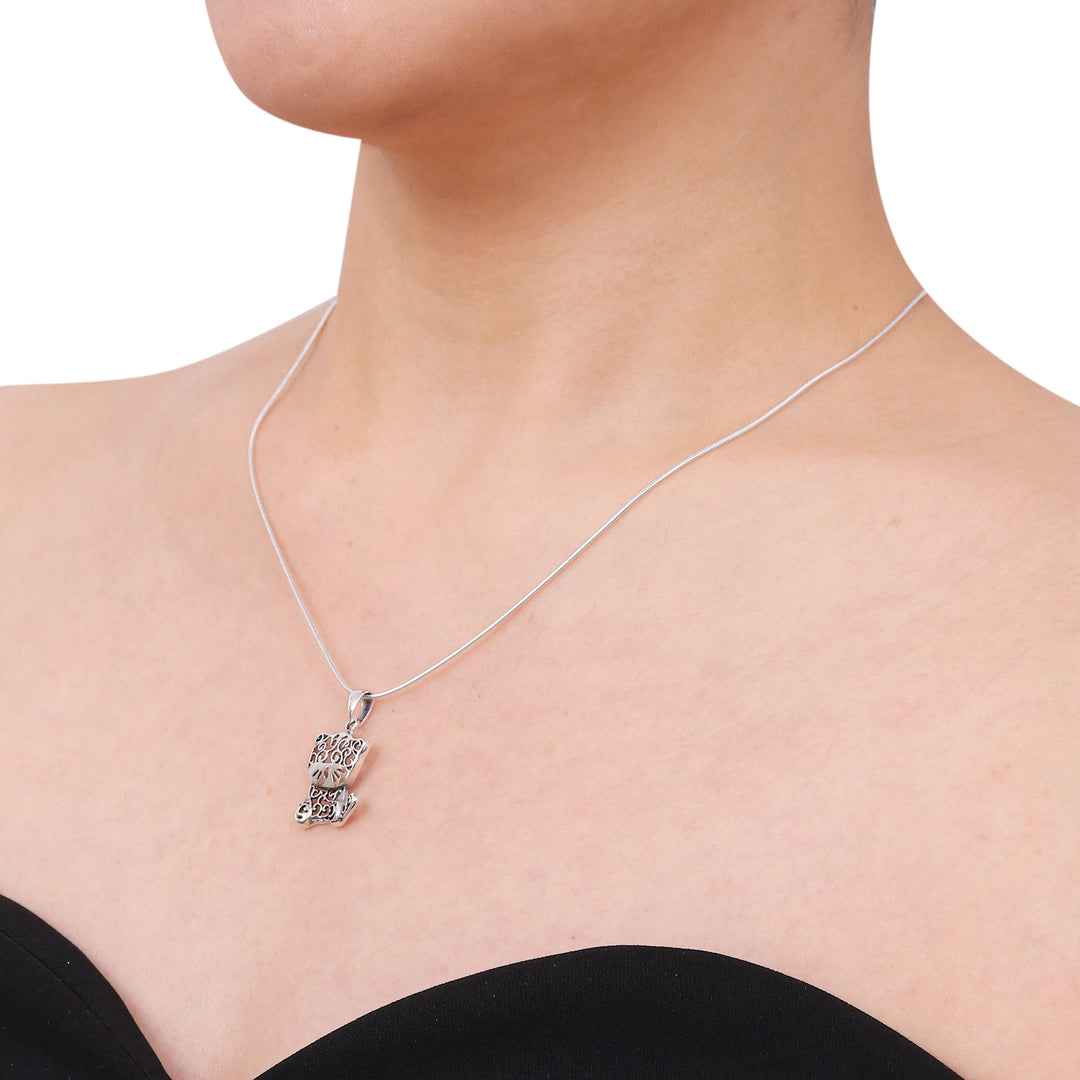 Thai Filigree Sterling Silver Necklace - Filigree Kitten