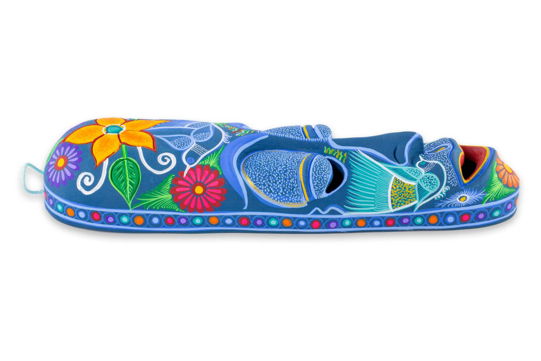 Original Ceramic Mask Painted by Hand - Blossoming Happiness