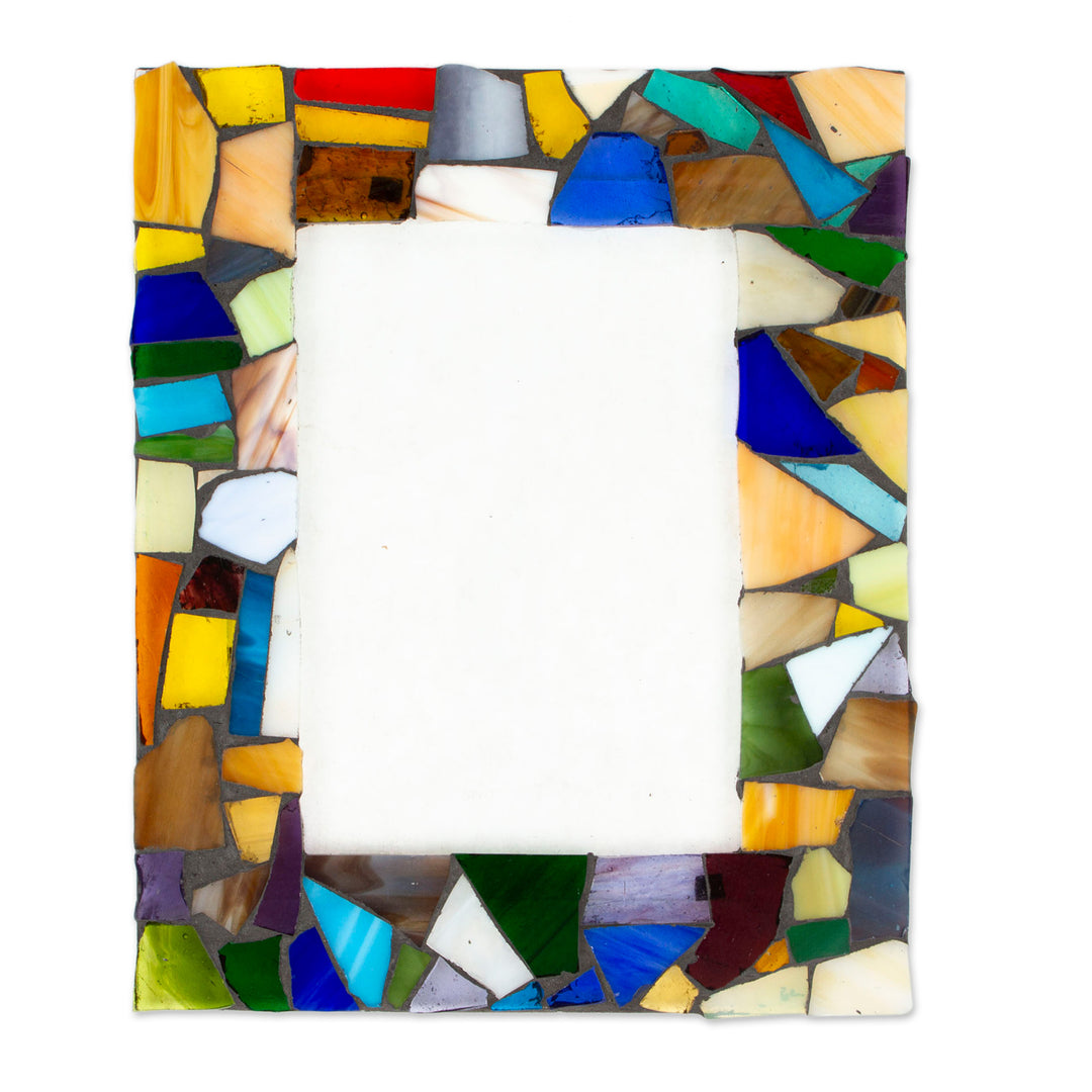 Handcrafted Stained Glass Photo Frame (5x7) - Mexican Kaleidoscope
