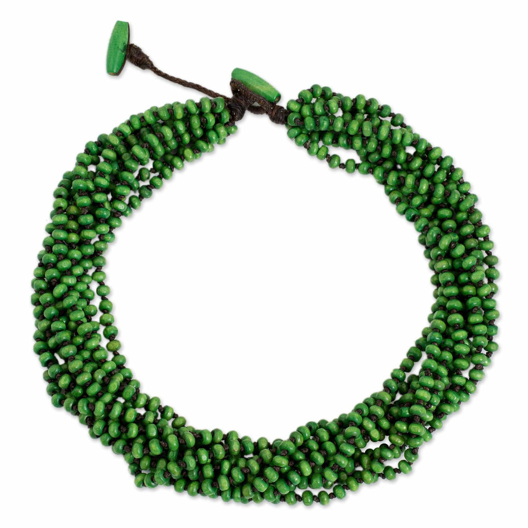 Fair Trade Artisan Crafted Wood Torsade Necklace - Khao Luang Belle