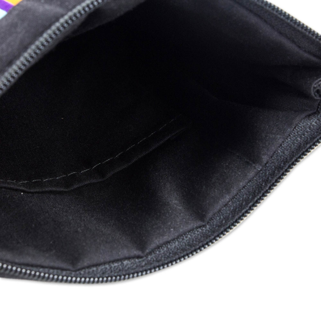 Cotton Blend Cosmetic Bags with Hill Tribe Applique (pair) - Lisu Rainbow