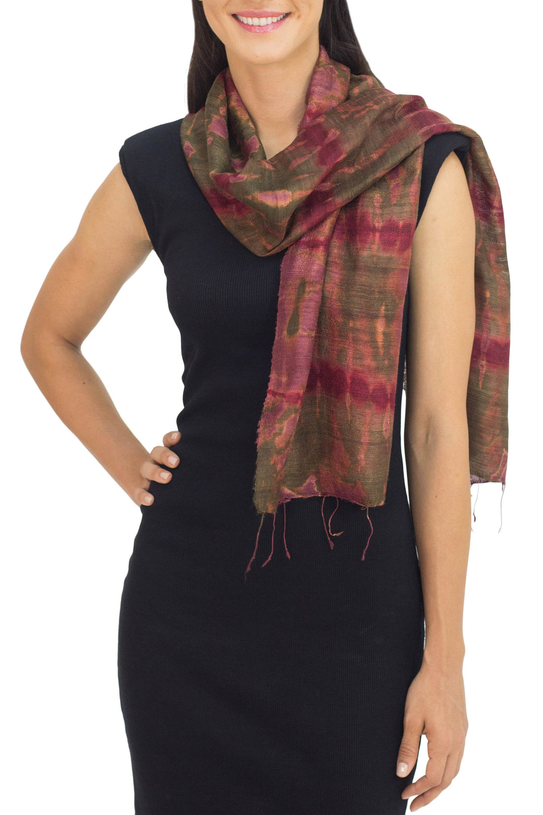 Hand-spun Silk Tie Dye Scarf - Siam Adventure