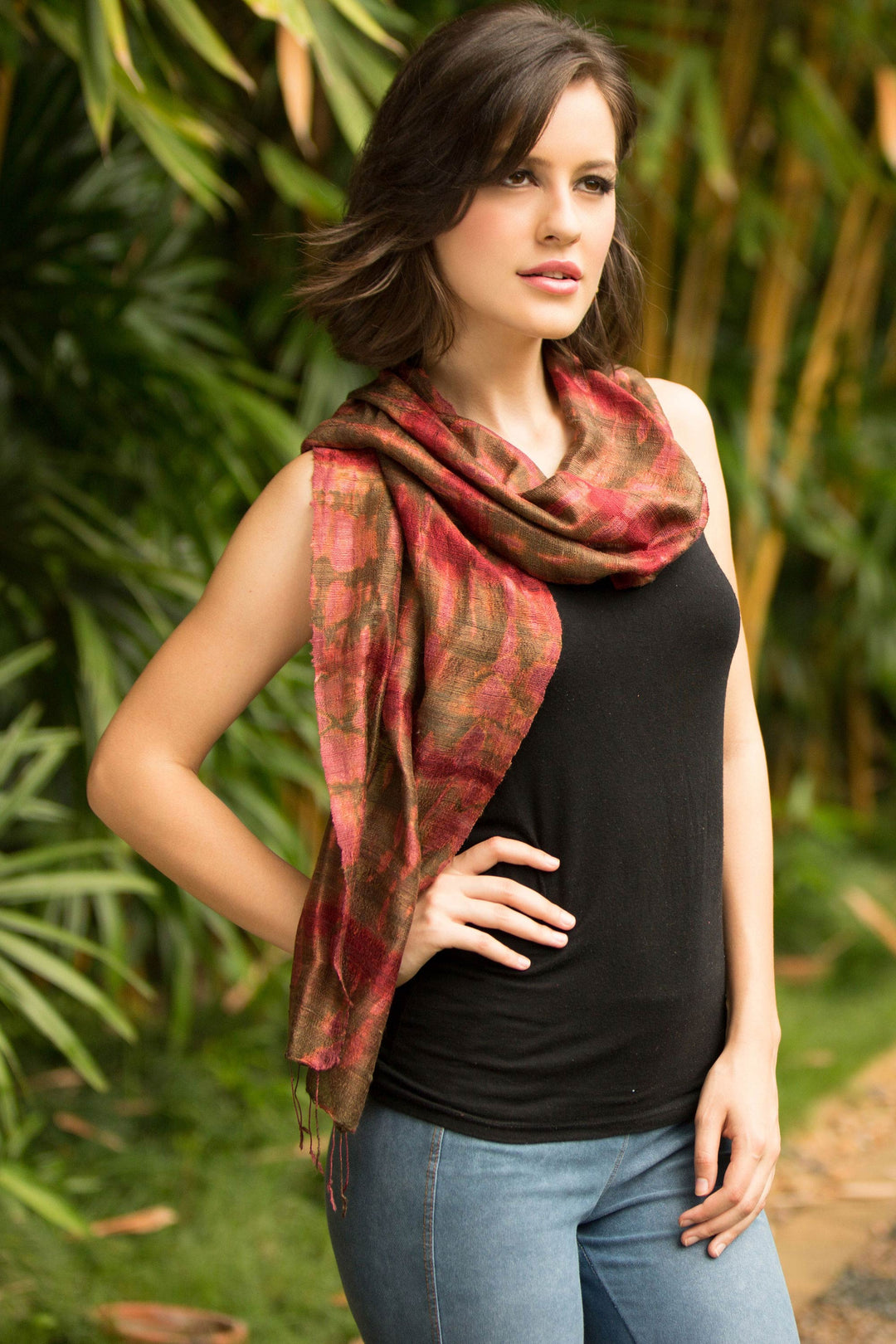 Hand-spun Silk Tie Dye Scarf - Siam Adventure