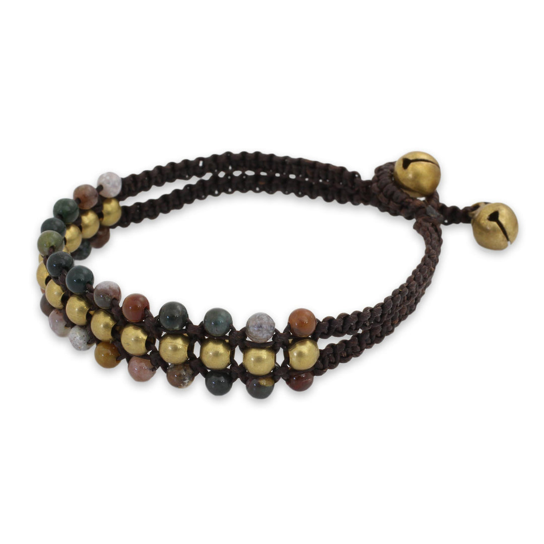 Jasper and Brass Wristband Bracelet - Colors of Joy