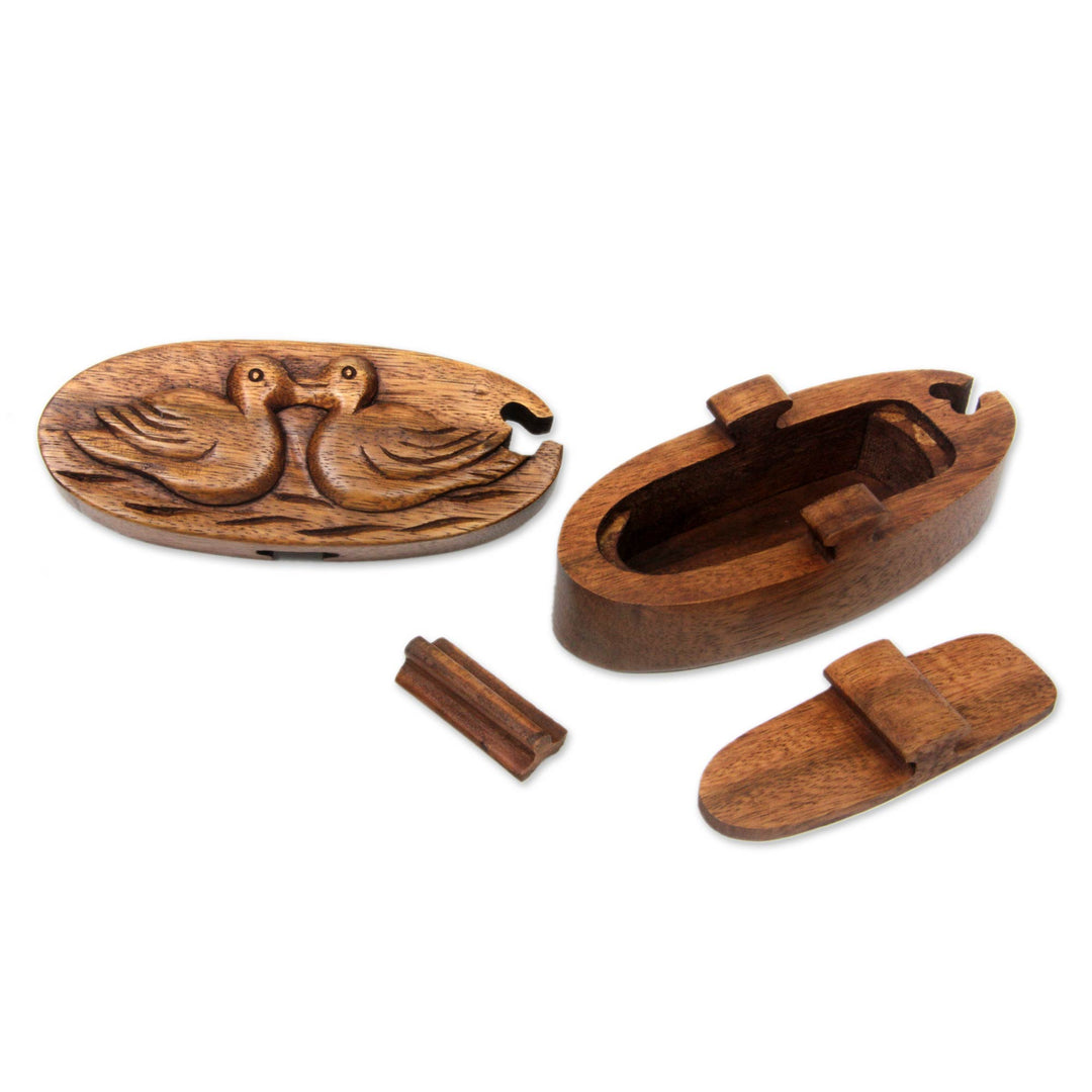 Duck Theme Wood Puzzle Box - Duckling Romance