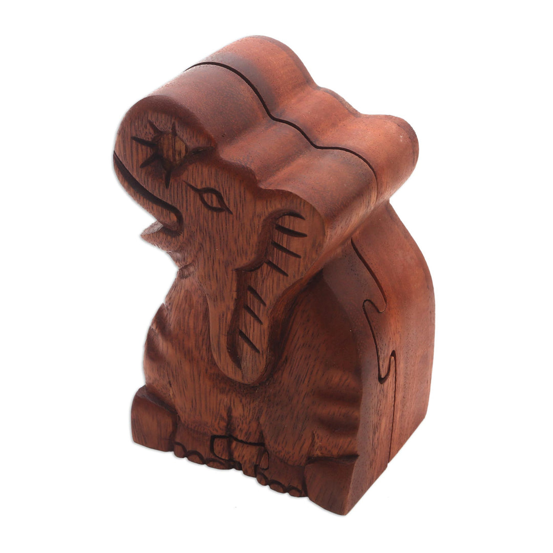 Elephant Theme Wood Puzzle Box - Elephant Secret