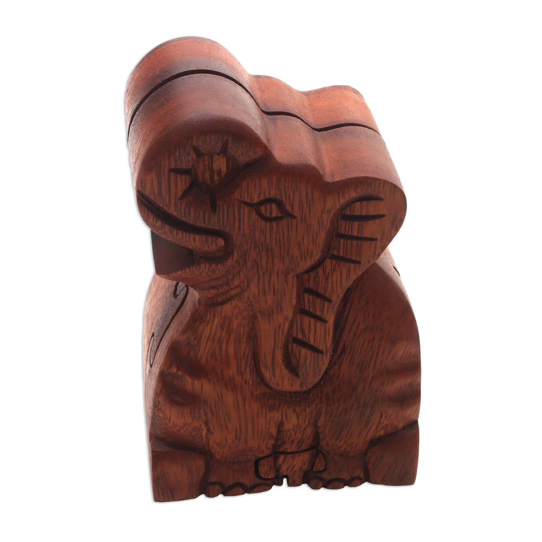 Elephant Theme Wood Puzzle Box - Elephant Secret