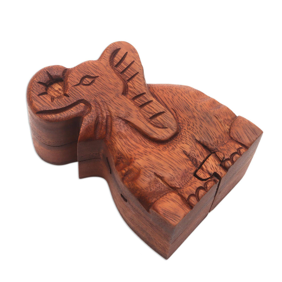Elephant Theme Wood Puzzle Box - Elephant Secret