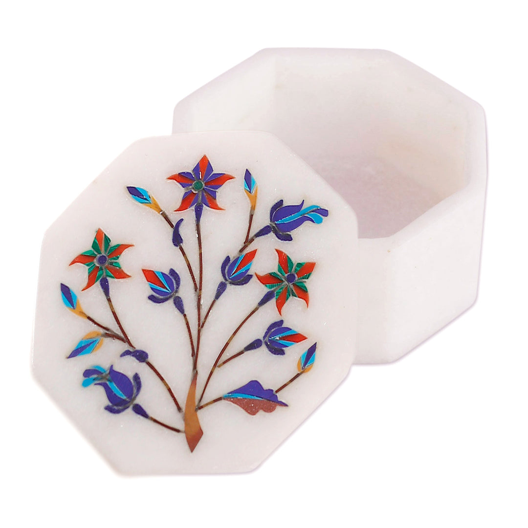 Octagonal Marble Inlay Jewelry Box - Ivy Tree