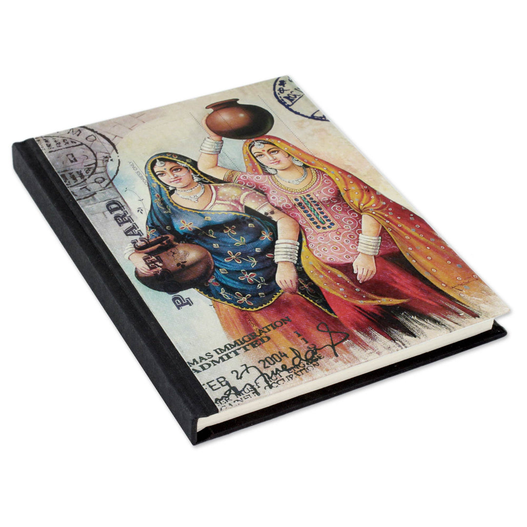 50-page Handmade Paper Hard Cover Journal - Rajasthani Muses
