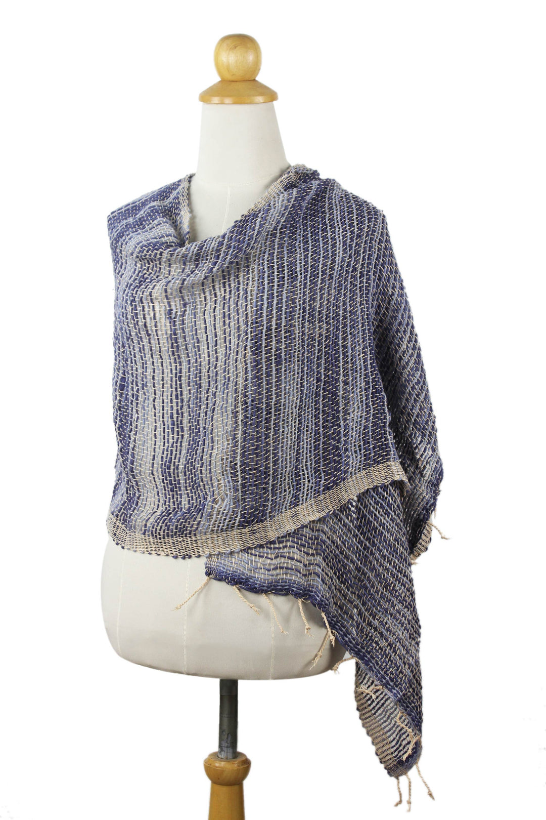 Thai Blue Cotton Shawl - Breezy Blue