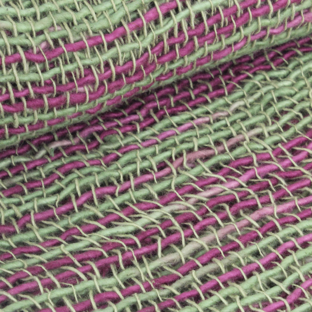 Thai Green and Violet Cotton Scarf - Breezy Green and Violet