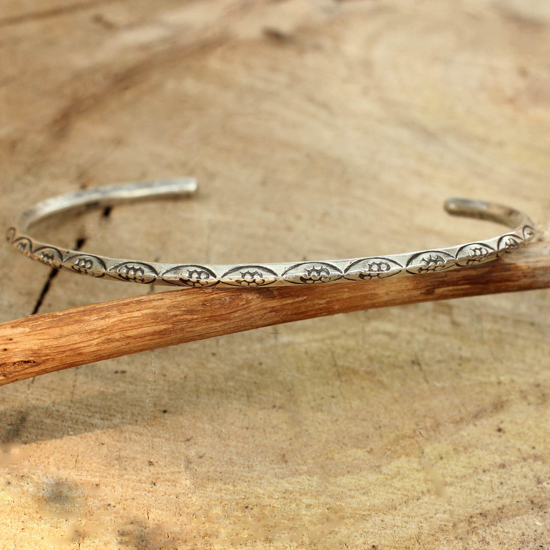 Narrow Silver Cuff - Garland