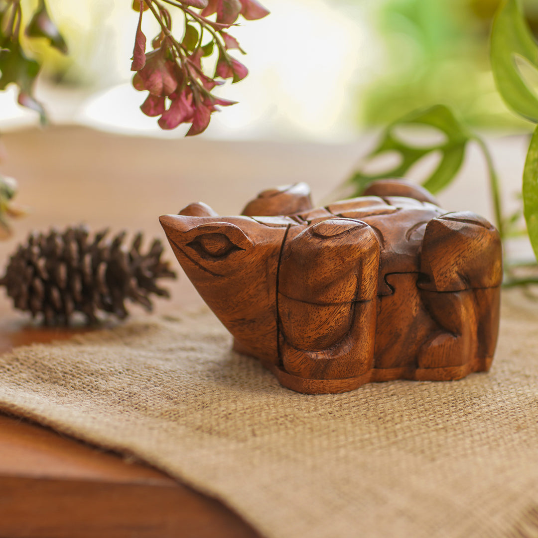 Frog Theme Puzzle Box - Balinese Frog