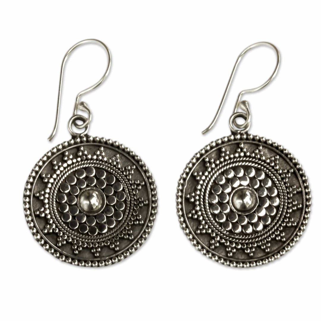 Fair Trade Sterling Earrings - Indonesian Sun
