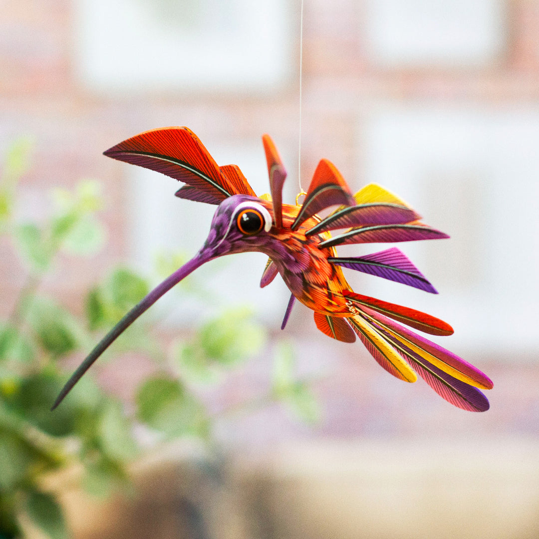 Oaxacan Hummingbird Sculpture - Purple Hummingbird