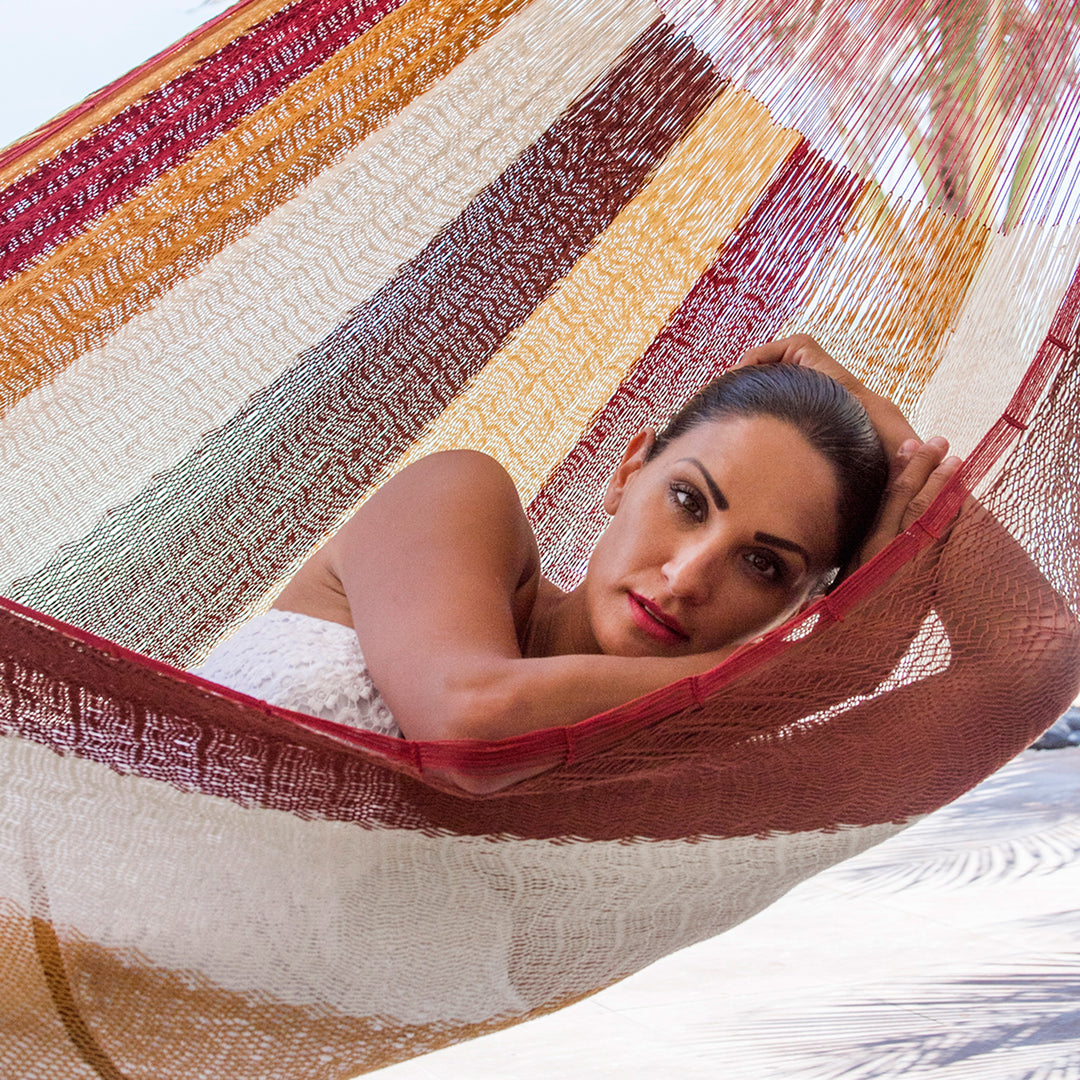 Mexican Multicolor Cotton Maya Hammock - Loreto
