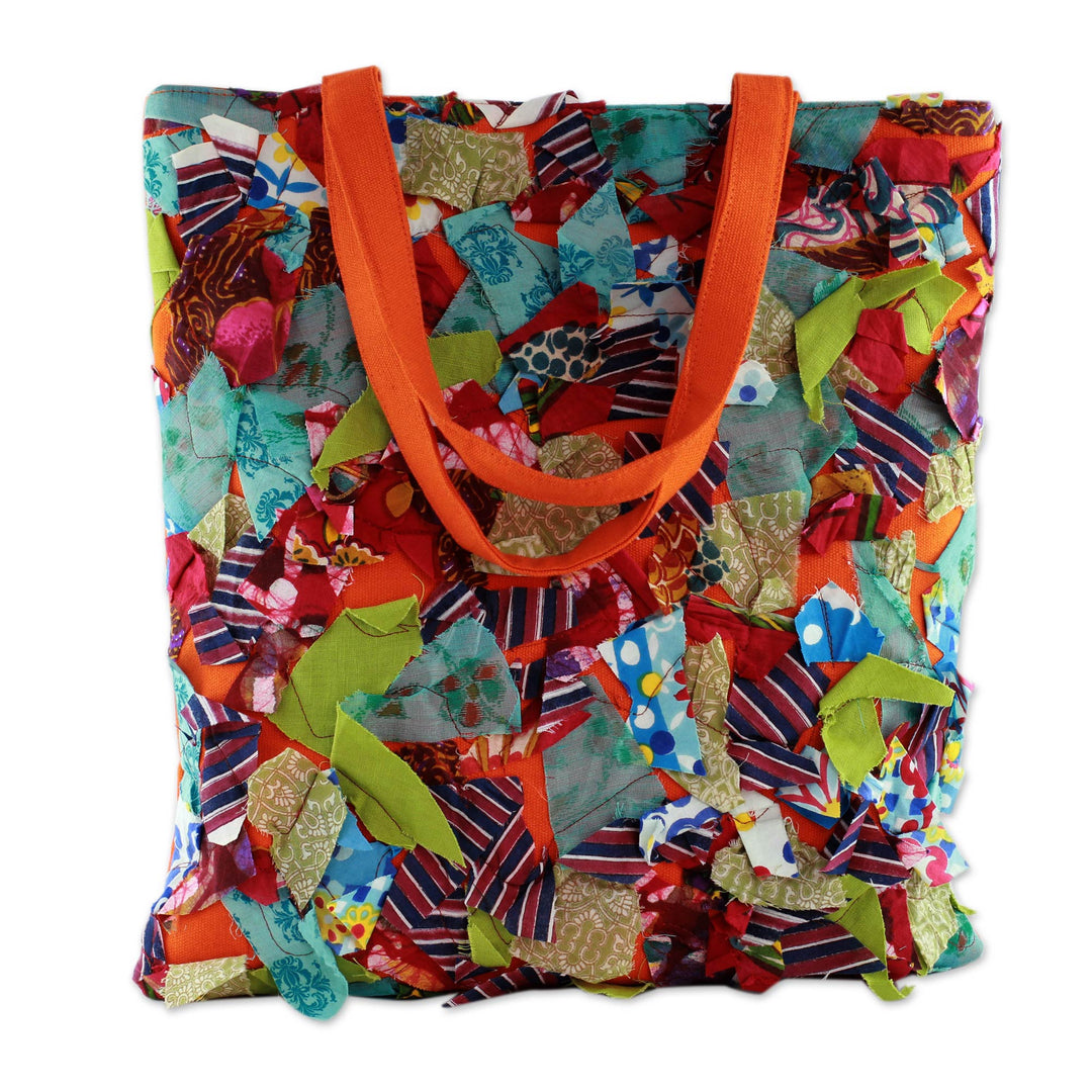 Multi Color Patchwork on Cotton Shoulder Bag - Beautiful Chaos