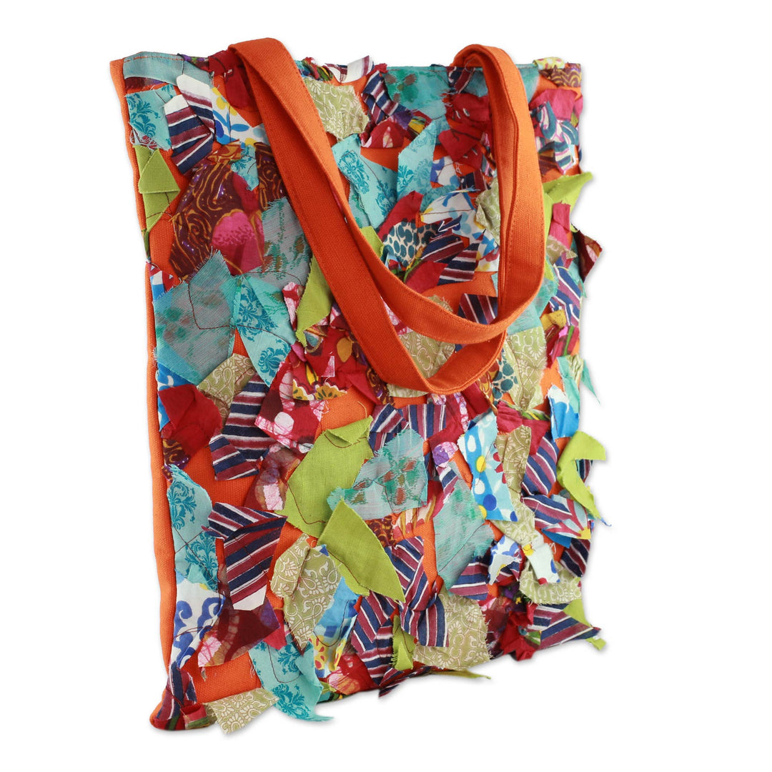 Multi Color Patchwork on Cotton Shoulder Bag - Beautiful Chaos