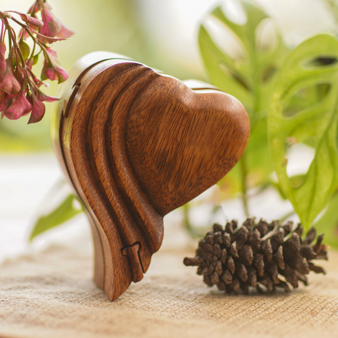 Heart-shaped Wood Puzzle Box - Flying Heart